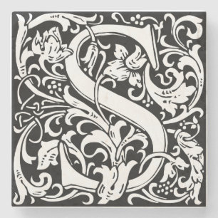 Posavasos De Piedra Letra S Monograma Medieval Arte Nouveau