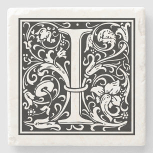 Posavasos De Piedra Letra vintage "I"