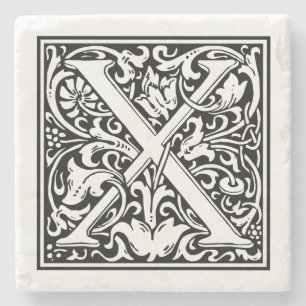 Posavasos De Piedra Letra vintage "X"