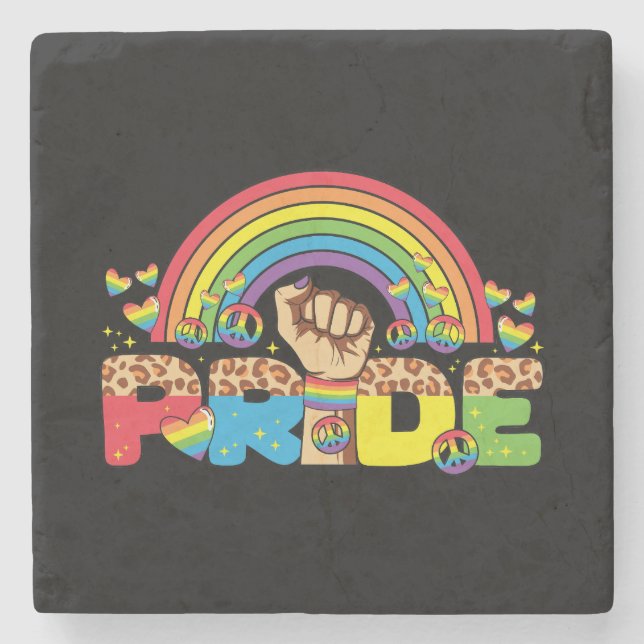 Posavasos De Piedra LGBTQ - Orgullo y arcoiris (Anverso)