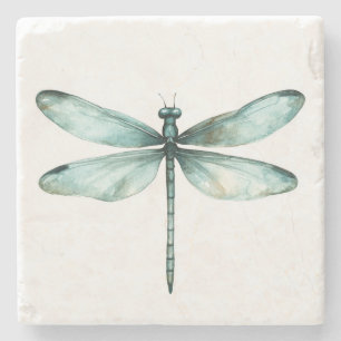 Posavasos De Piedra Libélula Verde Teal