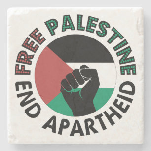 Posavasos De Piedra Liberen a Palestina Fin al Apartheid Bandera de Pa