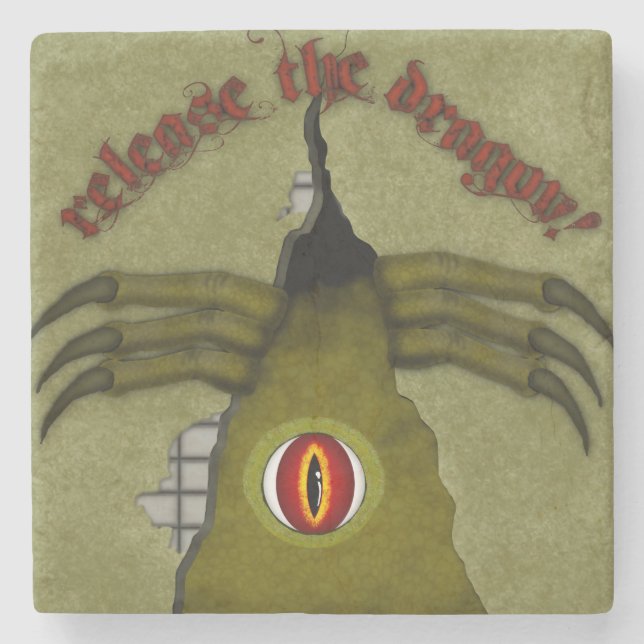 Posavasos De Piedra ¡Liberen Al Dragón! Arte digital (Anverso)