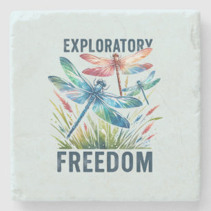 Posavasos De Piedra Libertad exploratoria - Dragonfly artístico