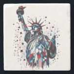 Posavasos De Piedra Liberty Fragmented – Mosaic Statue of Liberty Art<br><div class="desc">Break the mold of traditional patriotic designs with this bold, artistic rendition of the Statue of Liberty. Crafted in a striking broken-glass mosaic style and painted in red, white, and blue fragments, this centered, transparent-background artwork captures both strength and symbolism. Perfect for 4th of July posters, statement t-shirts, or elegant...</div>