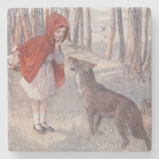 Posavasos De Piedra Libro de cuentos vintage de Caperucita Roja