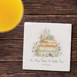 Posavasos De Piedra Libros de Citas Personalizadas Vintage Beige Rosas
