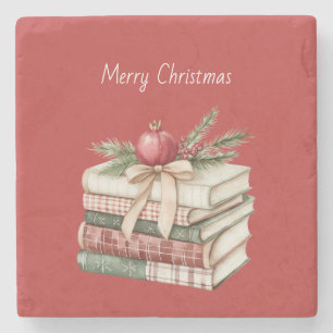 Posavasos De Piedra Libros de Granada de Frutas Rojas Navidad