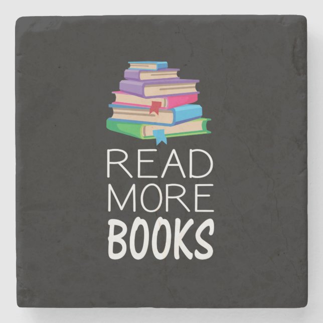 Posavasos De Piedra Libros - Leer más libros (Anverso)