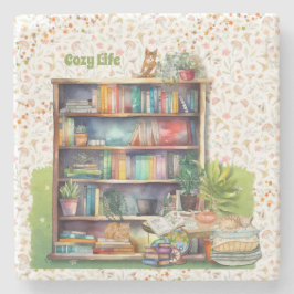 Posavasos De Piedra Libros y amantes de los gatos hipotecan la jubilac