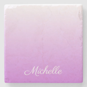 Posavasos De Piedra Lilac púrpura oscuro nombre personalizado