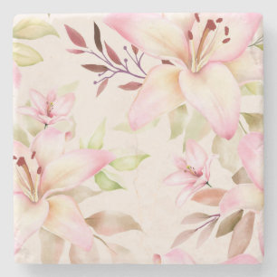 Posavasos De Piedra Lilies Stone Coaster
