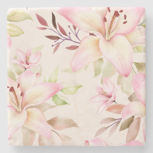 Posavasos De Piedra Lilies Stone Coaster (Anverso)