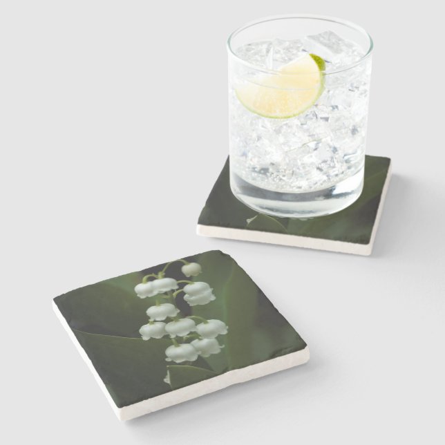Posavasos De Piedra Lily of the Valley Stone Coaster (Lateral)