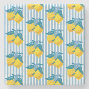 Posavasos De Piedra Limones Amarillos Amalfi Estilo Mediterráneo