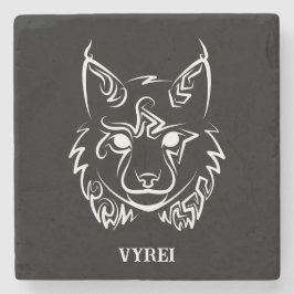 Posavasos De Piedra Linces tribales negros y blancos