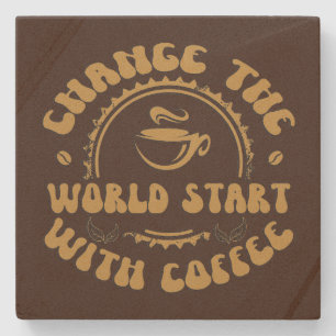 Posavasos De Piedra Lindo cambia mundo café arte en piedra
