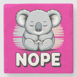 Posavasos De Piedra Lindo Koala Durmiendo “No” Divertido Cartoon