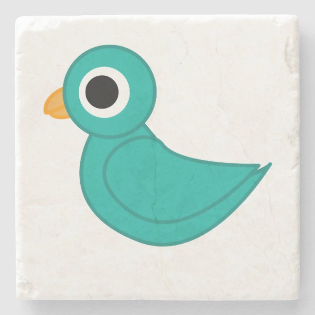 Posavasos De Piedra Lindo pájaro azul (Anverso)