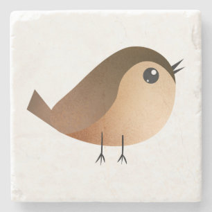 Posavasos De Piedra Lindo pájaro gorrión dibujo animado