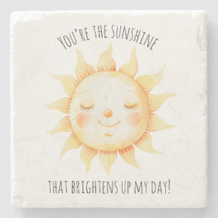 Posavasos De Piedra Lindo Tipografía Eres la Luz del Sol