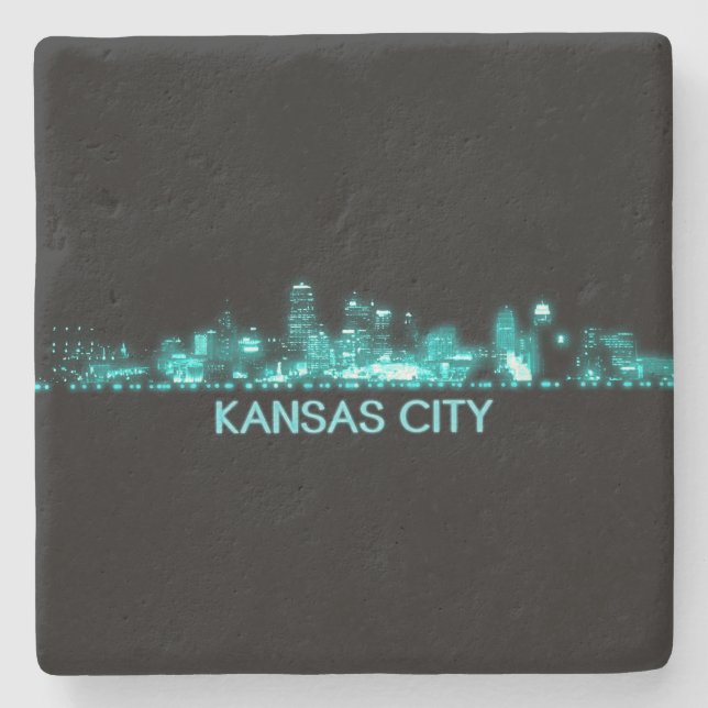 Posavasos De Piedra Línea aérea de Kansas City (Anverso)