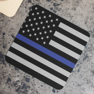Posavasos De Piedra Línea Azul delgada - Bandera estadounidense