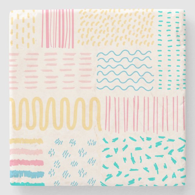 Posavasos De Piedra Líneas de patrón (Anverso)