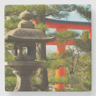 Posavasos De Piedra Linterna de piedra y puerta Torii