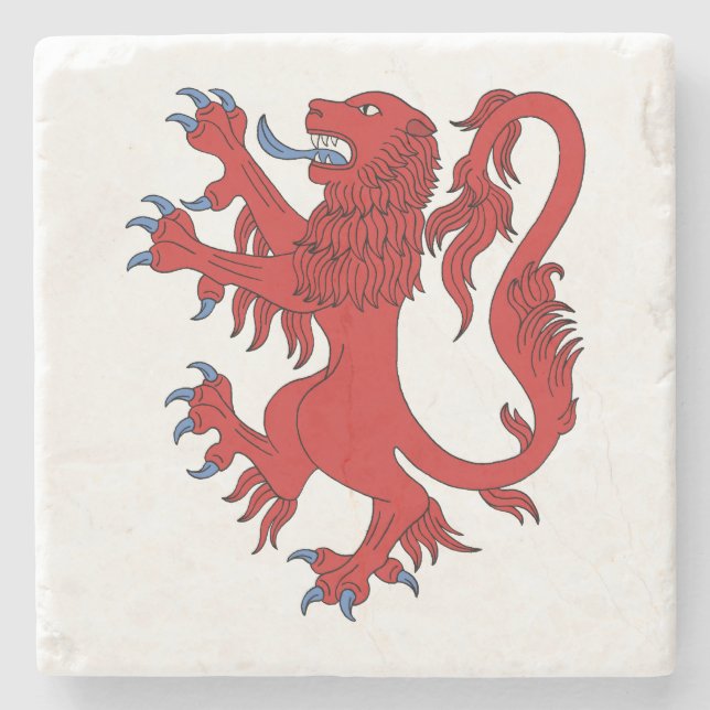 Posavasos De Piedra Lion Rampant Gules (Anverso)