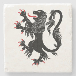 Posavasos De Piedra Lion Rampant Sable
