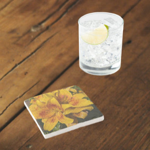 Posavasos De Piedra Lirio Asiático Amarillo Floración Floral