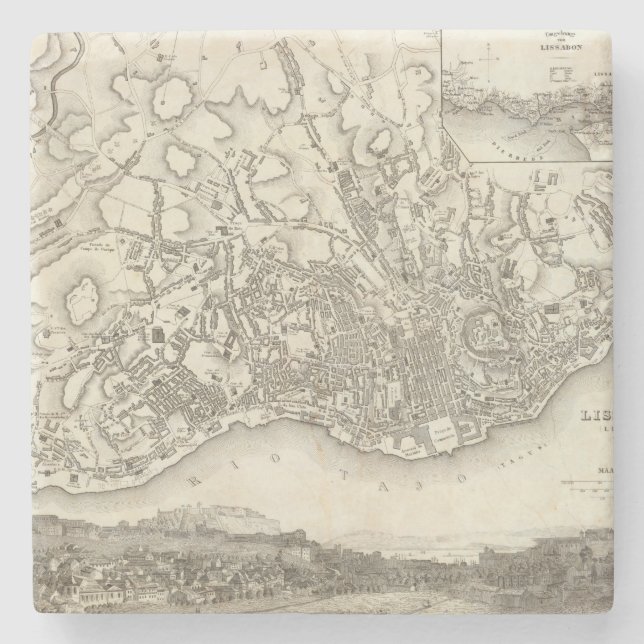 Posavasos De Piedra Lisboa, Portugal (Anverso)