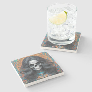 Posavasos De Piedra LITE Memento Mori Femme Skull