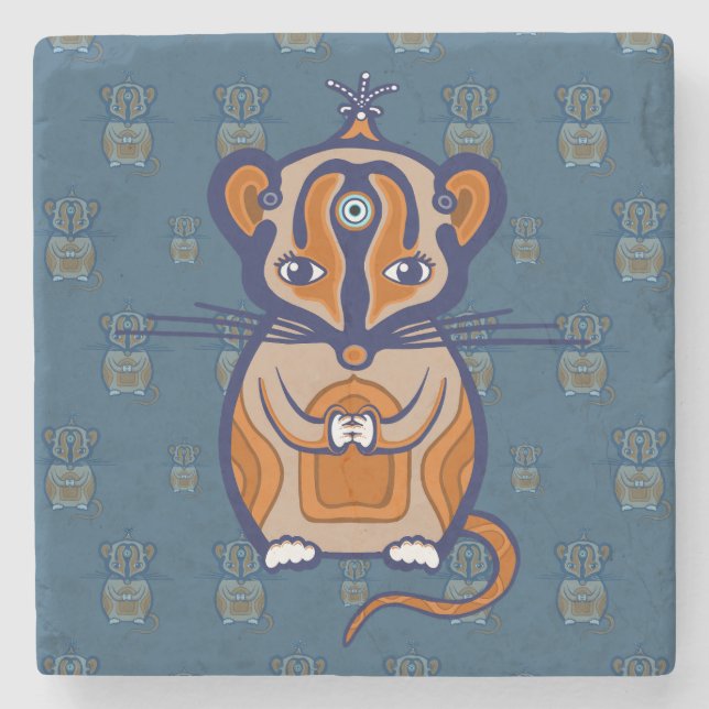 Posavasos De Piedra Little Brown Mouse (Anverso)