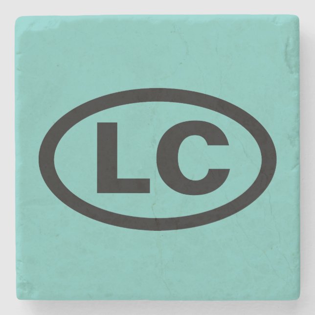 Posavasos De Piedra Little Compton, RI (Newport County Town) 'LC' (Anverso)