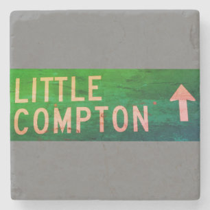 Posavasos De Piedra Little Compton, RI Vintage Rótulo