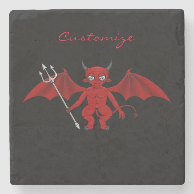 Posavasos De Piedra Little Red Devil Thunder_Cove (Anverso)