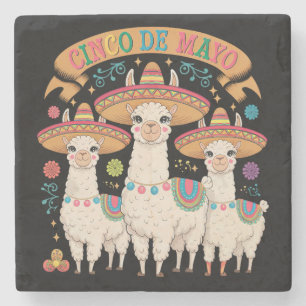 Posavasos De Piedra Llama Divertido Fiesta Cinco De Mayo Fiesta