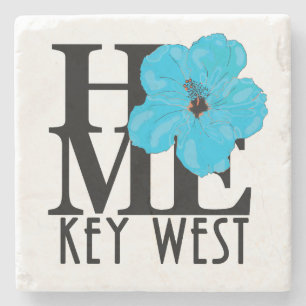 Posavasos De Piedra Llave de casa West Florida Hibisco Azul