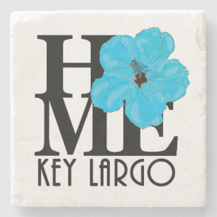 Posavasos De Piedra Llave de Hogar Hibisco Azul