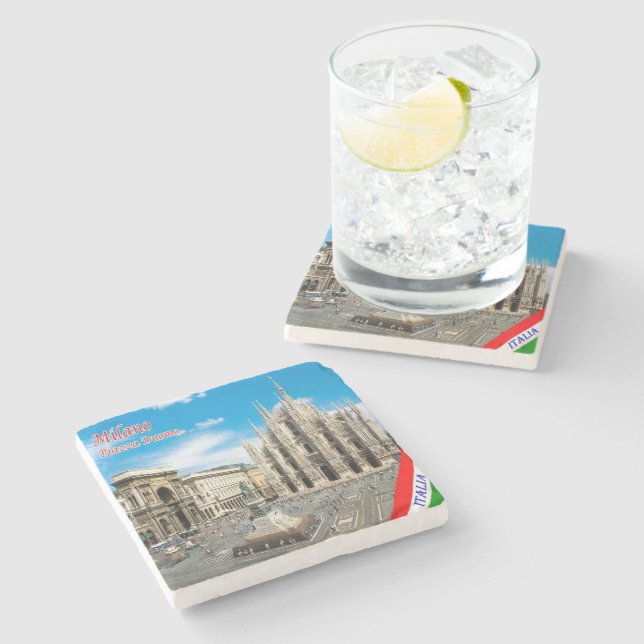 Posavasos De Piedra LMD011 MILÁN, Catedral de la Plaza del Duomo, (Lateral)