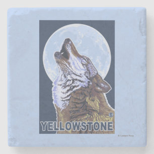 Posavasos De Piedra Lobo de YellowstoneHowling