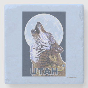 Posavasos De Piedra Lobo gris HowlingUtah