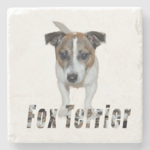 Posavasos De Piedra Logo De Fox Terrier Y Fox Terrier,