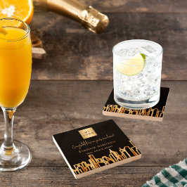 Posavasos De Piedra Logo del agente inmobiliario Black gold city