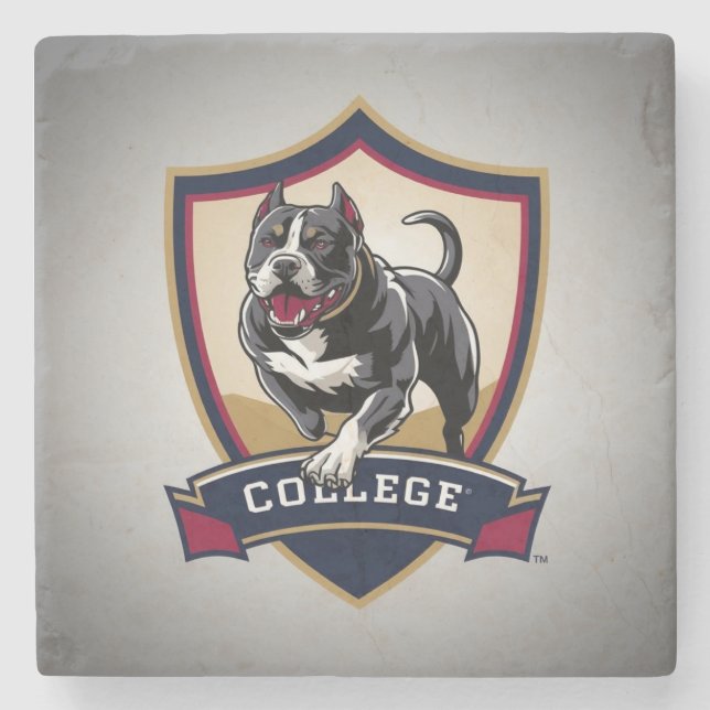 Posavasos De Piedra Logo del PitBull College (Anverso)