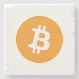 Posavasos De Piedra Logotipo de criptografía de Bitcoin