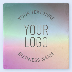 Posavasos De Piedra Logotipo de envío   Colores de degradado cambiante