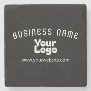 Posavasos De Piedra Logotipo de envío Retro-Moderno en blanco y negro